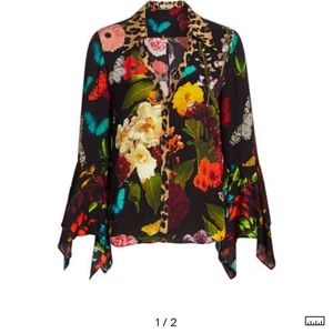 Alice + Olivia Trumpet Sleeve Blouse